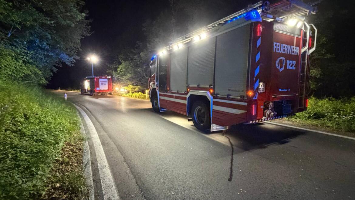 Verkehrsunfall nächtens auf der L116